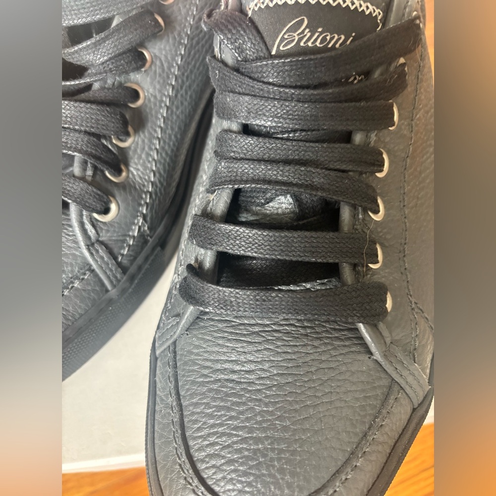 Brioni Textured Black Sneakers